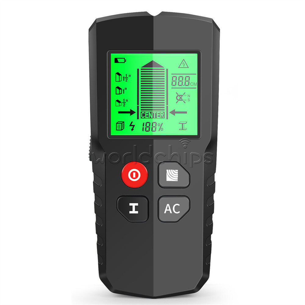 5in1 Stud Finder Wall Metal Detector Backlight AC Live Wire Scanner Wood Checker