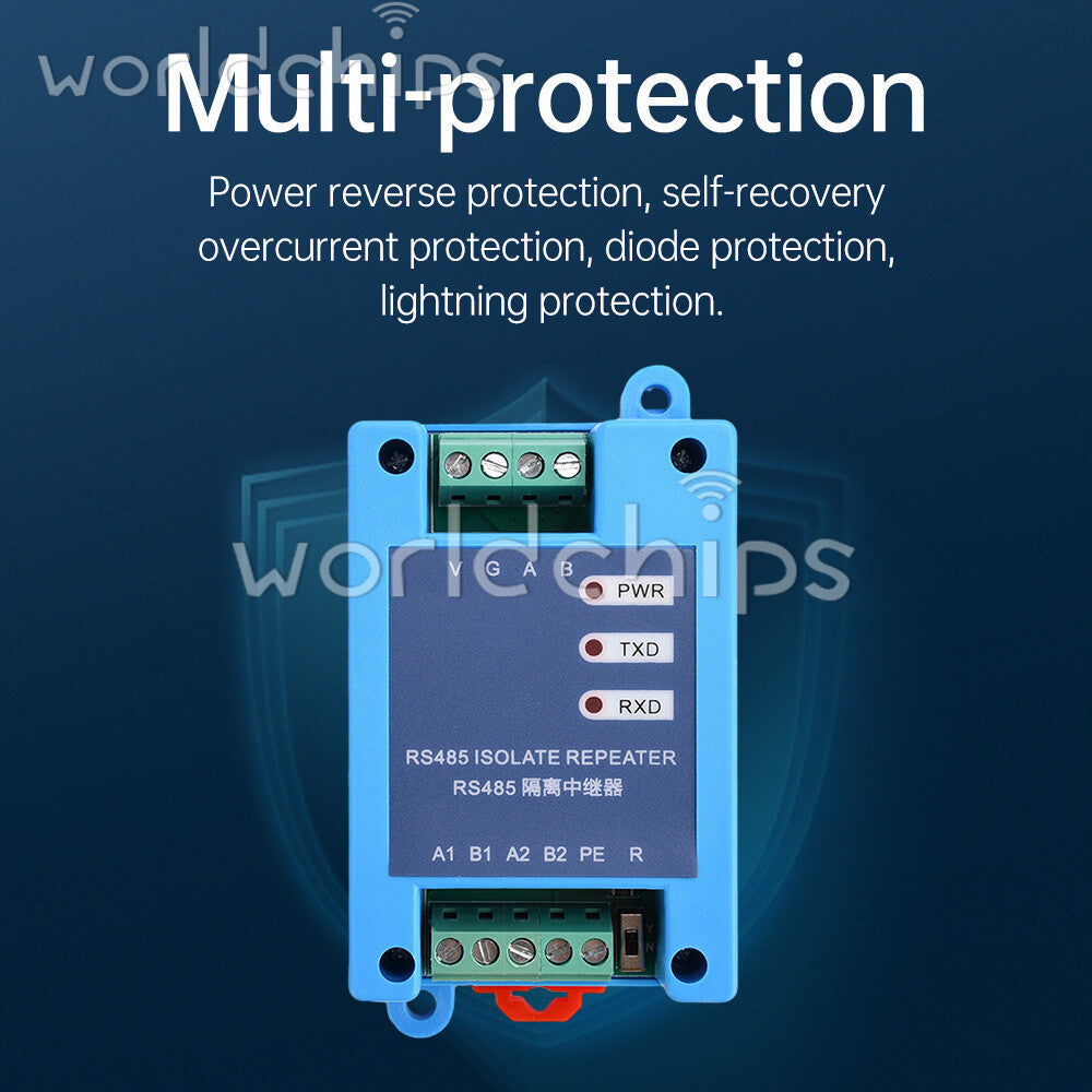 RS485 Wireless Transceiver Board Modbus RTU Module Communication Isolation DIN35