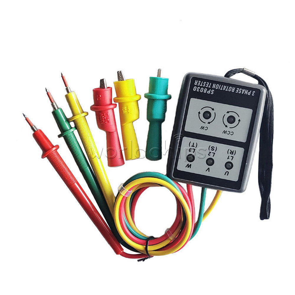SP8030 Smart LED 3 Phase Indicator Tester Detector Meter AC Phase Sequence Meter