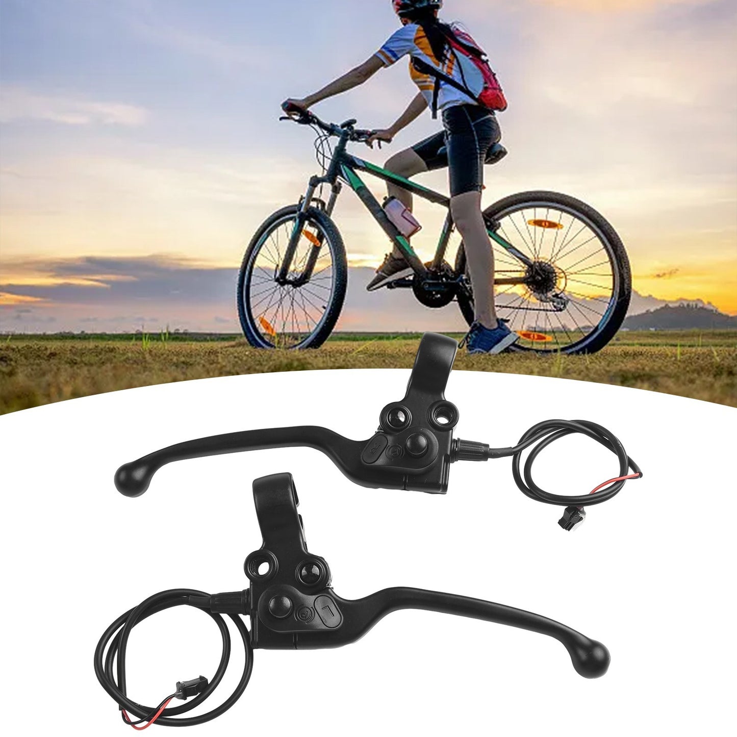 High Quality Bike Brake Levers Mechanical Black E-bike With Parking Button