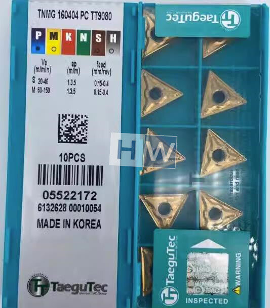 Box/10PCS Taegutec Triangular CNC Blade TNMG160404PC TT9080