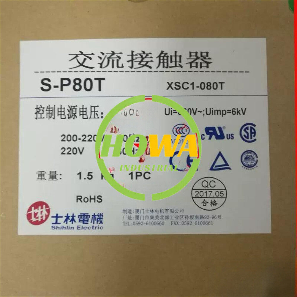 1/piece  Shihlin SP Series AC Contactor S-P80T Coil Voltage AC220V