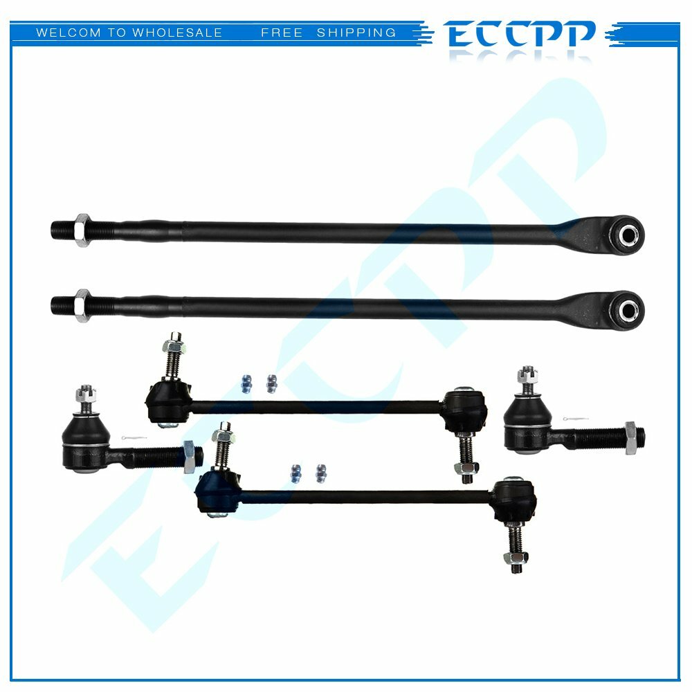 6pcs Inner & Outer Tie Rods Sway Bar End Links For 1993 -1997 Chrysler Concorde