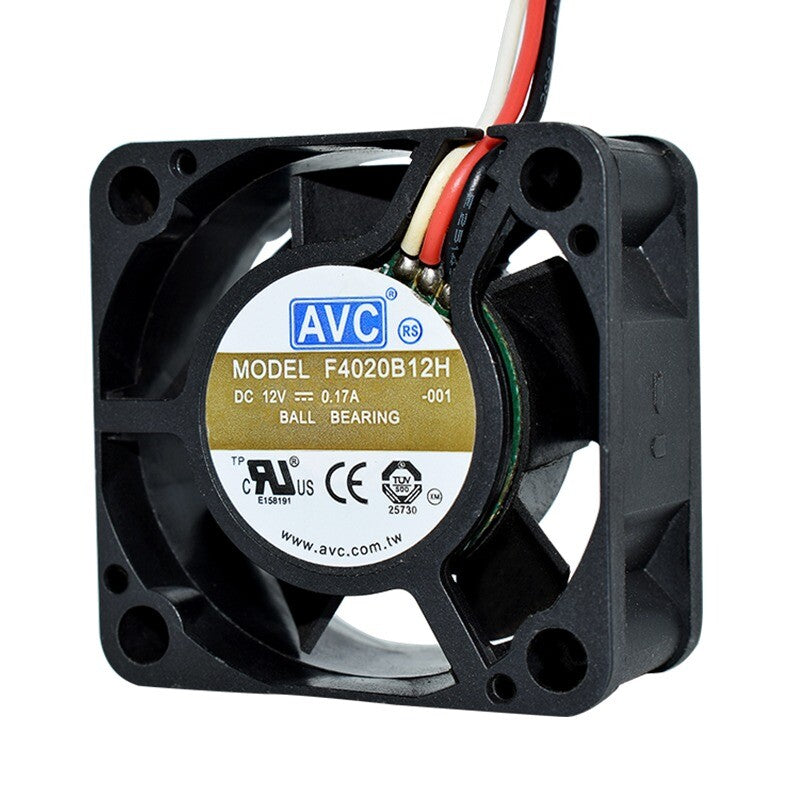 1/piece AVC F4020B12H 12V 0.17A 4020 4cm 3-wire Dual Ball Cooling Fan