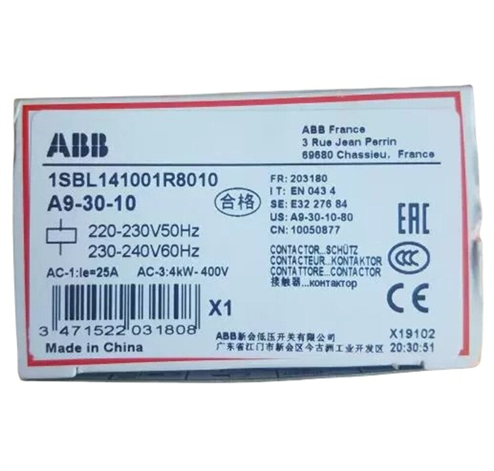 1/piece  ABB AC contactor A9-30-10 AC220V