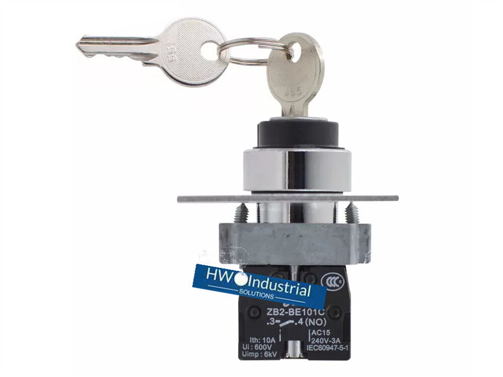 2/Piece  Key Selection Switch XB2-BG21C XB2BG21C 1NO 2-gear Self-locking 22mm