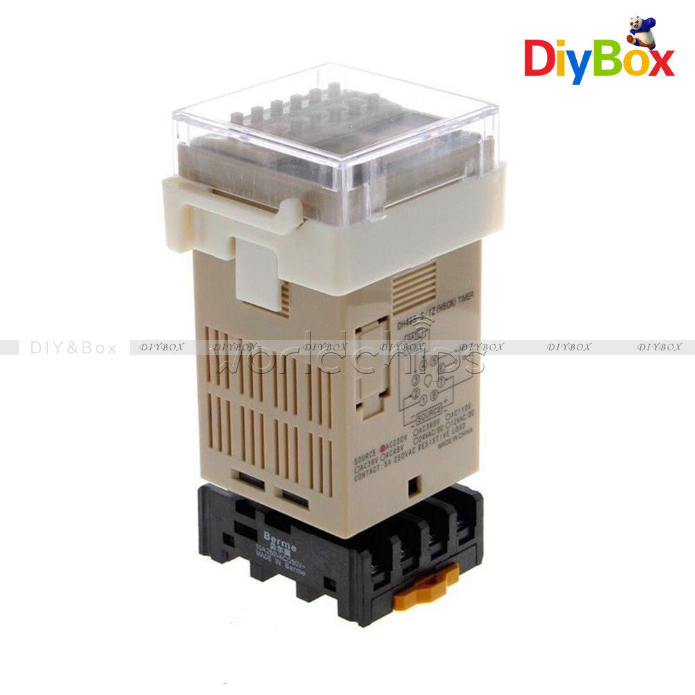DH48S-S Digital AC 220V Precision Programmable Time Delay Relay W/ Socket Base