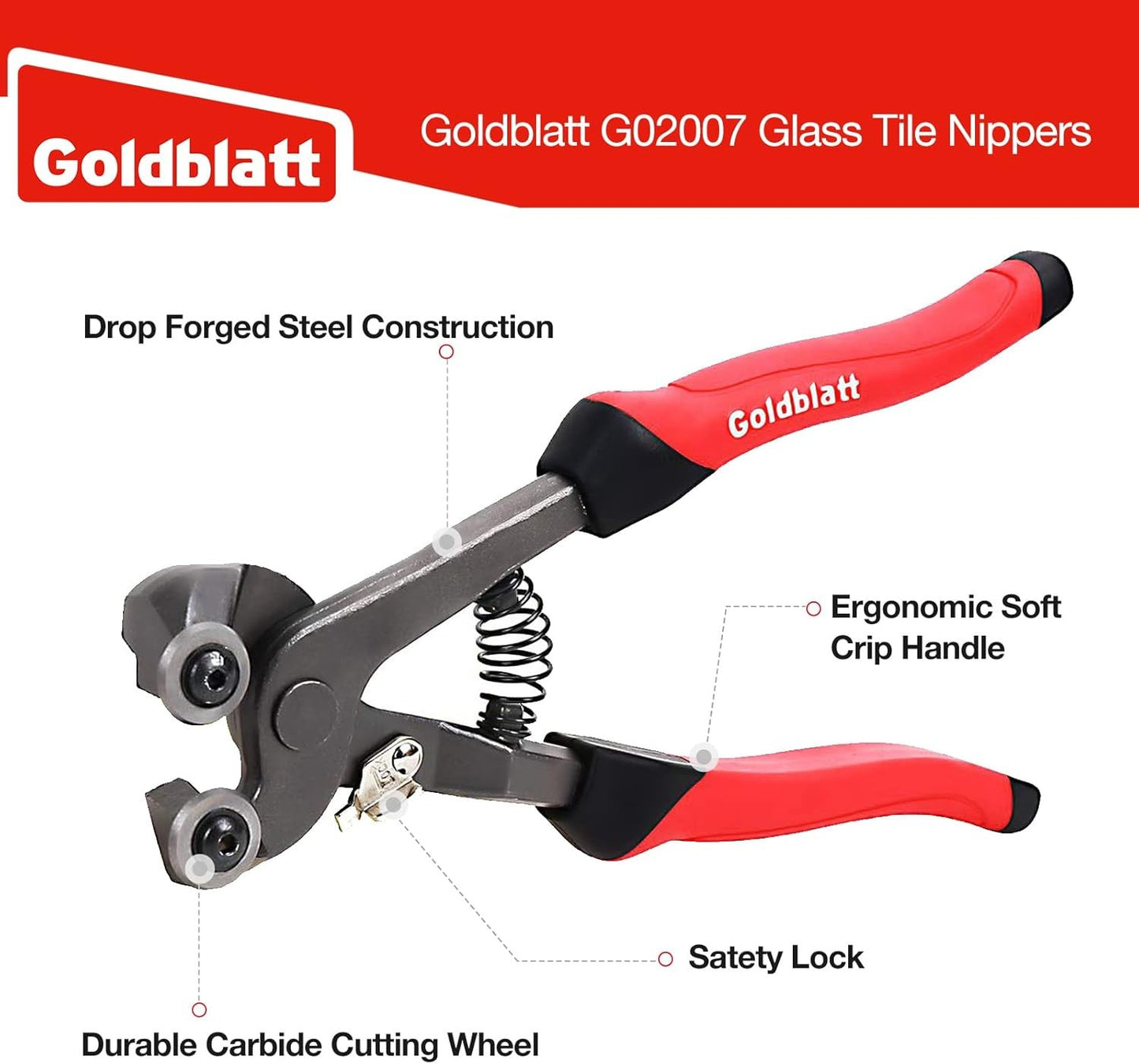 2 Piece Glass Tile Nippers Set - Heavy Duty Wheeled Glass Mosaic Nipper & Hd Cer