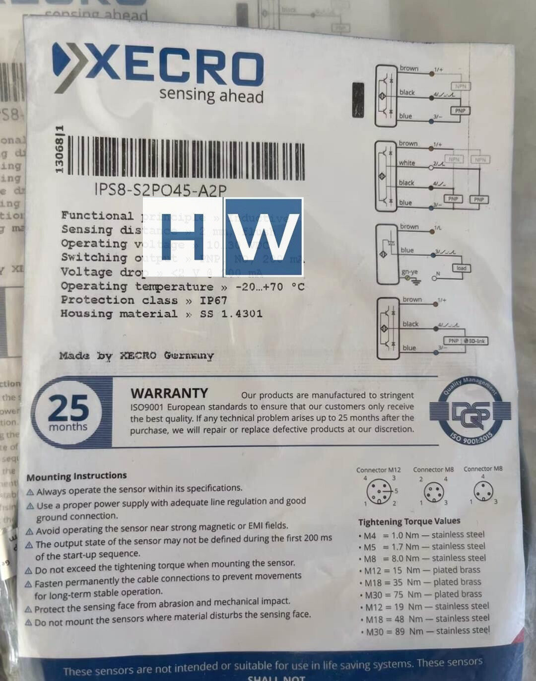 1PC XECRO IPS8-S2PO45-A2P Escalator Handrail Detection Sensor