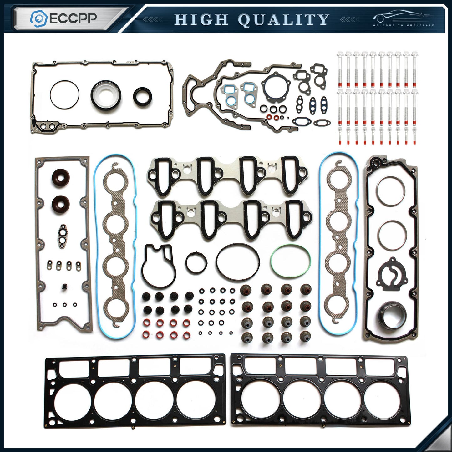 Full Gasket Set Head Bolts For 2004-2007 Chevrolet Express 2500 3500 GMC 6.0L
