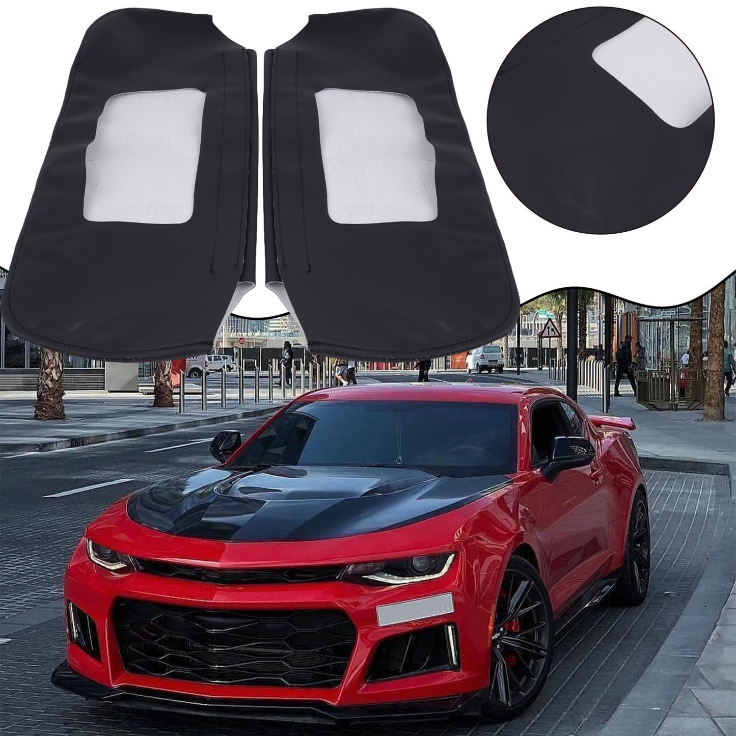 2pcs  For Camaro For Firebird 93-02 Sun Visor Leather Replacement Cover Trim