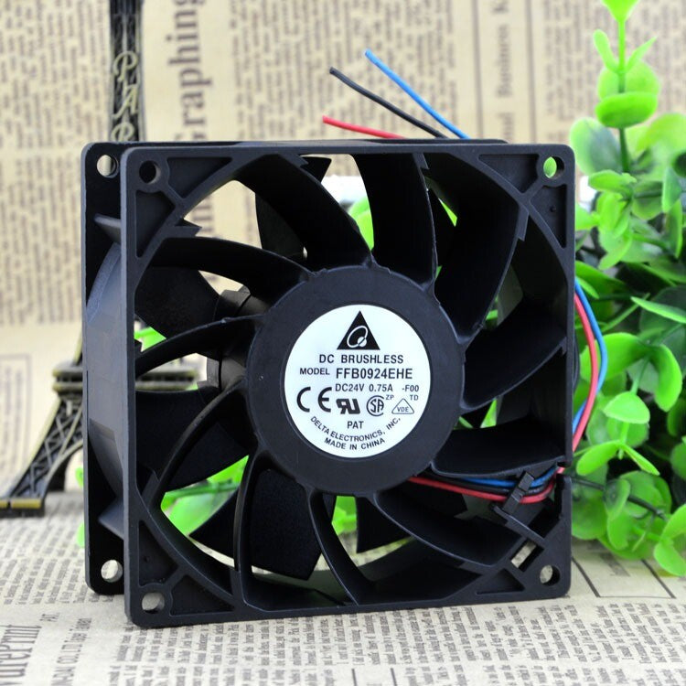 Delta Brushless Fan FFB0924EHE DC 24V 0.75A 92x92x38 mm  2/3 Pin