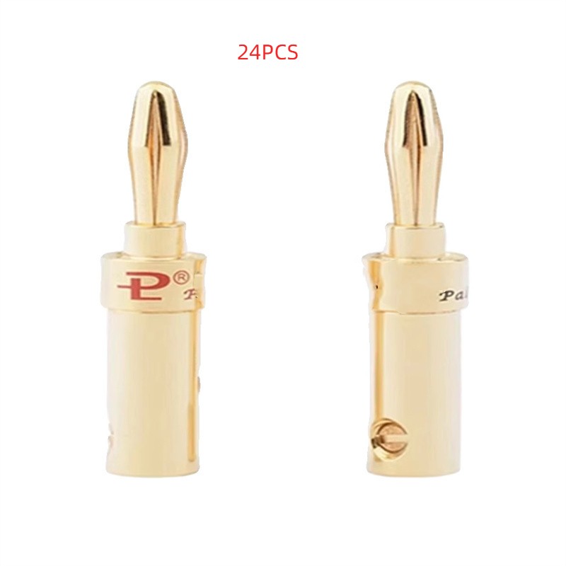 24 x of 24K gold-plated 4mm banana plugs for HiFi receiver of loudspeaker cable