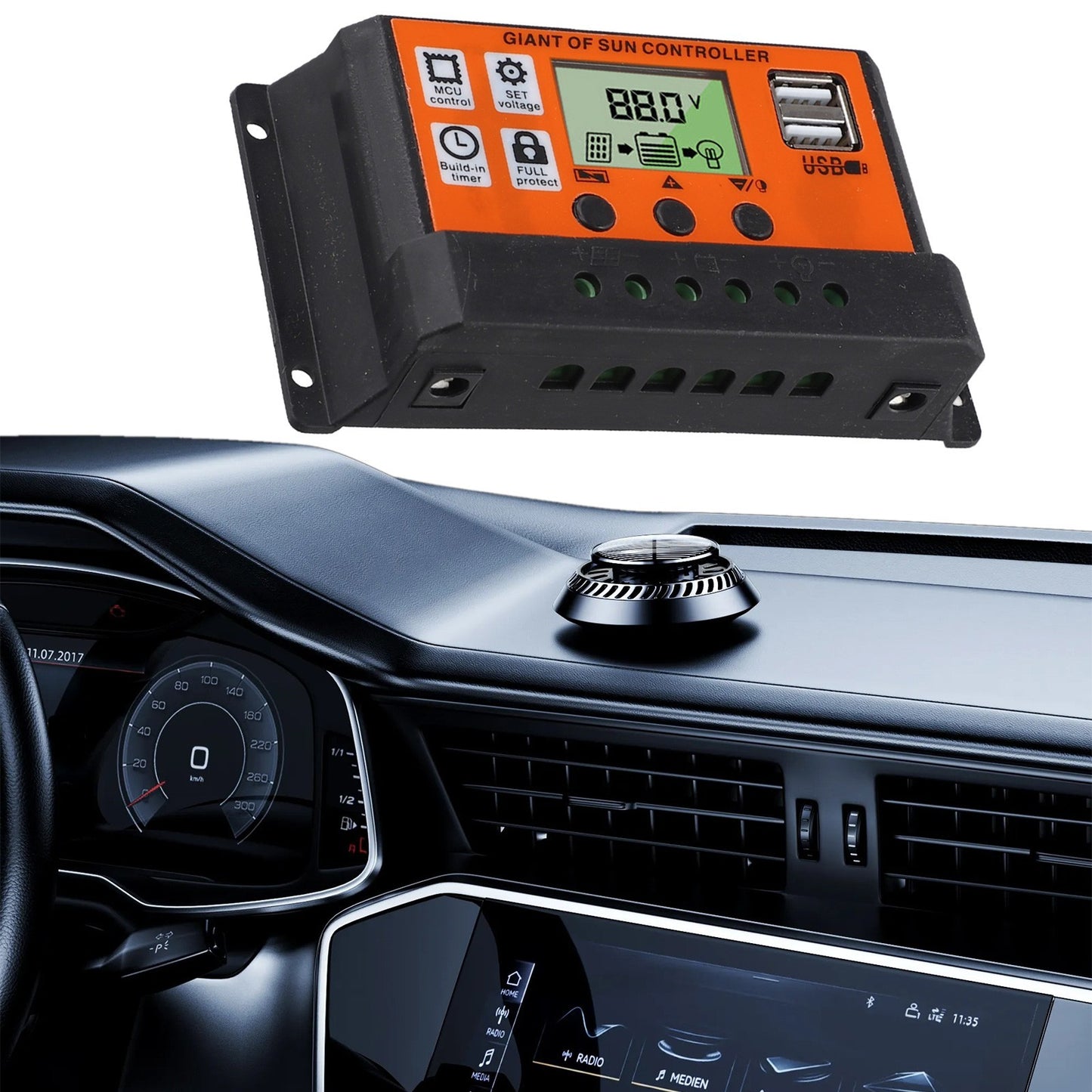 Solar Controller with Dual USB Port for Effective Solar Panel Battery Charging