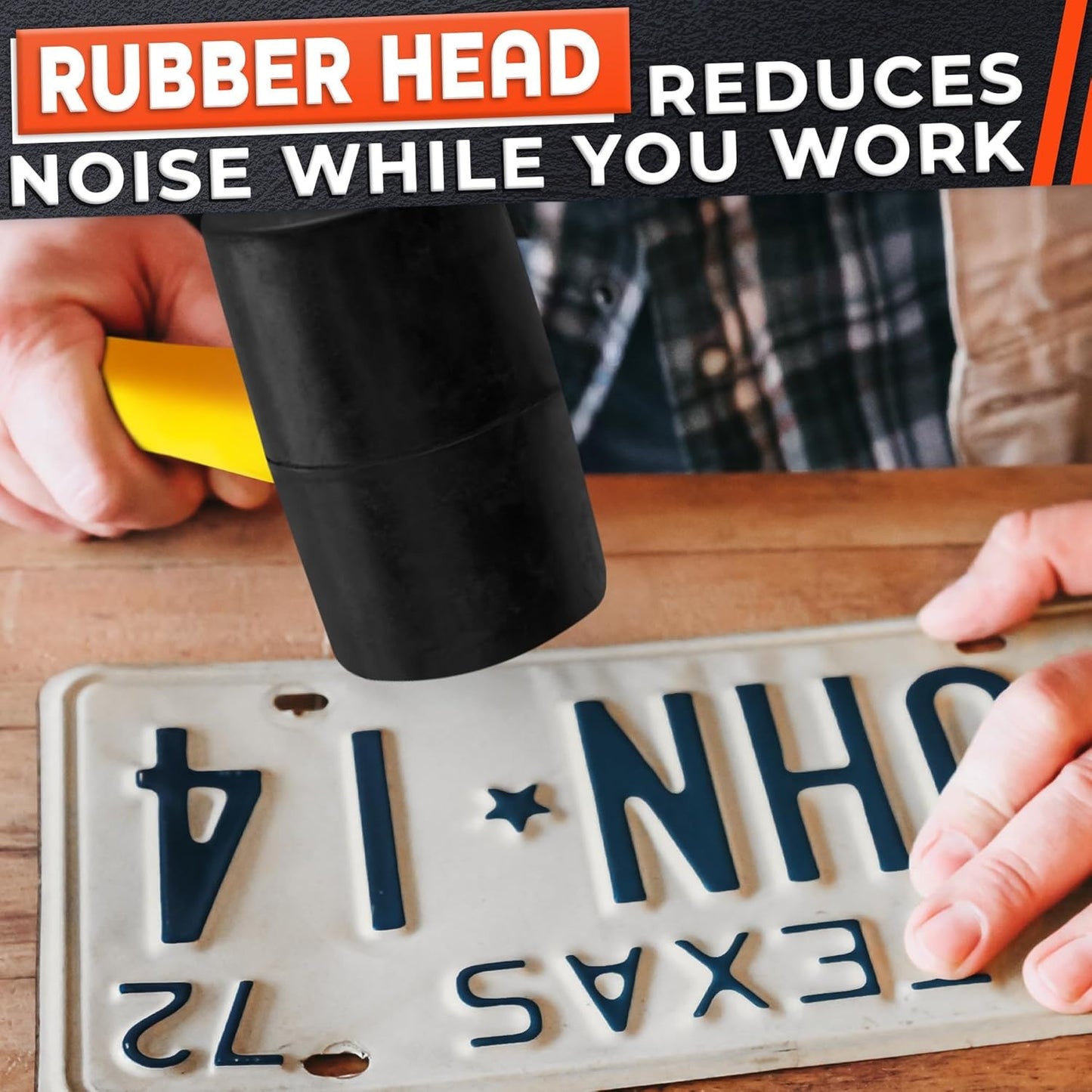 24 Oz Rubber Mallet Hammer for Woodworking, Flooring, Tiling, Camping and More -