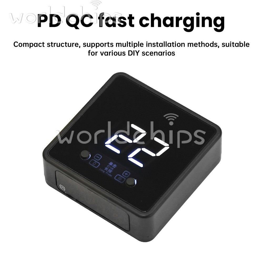 4Pin Fan PWM Speed Controller Digital Display Remote Control DC/Type-C PD QC