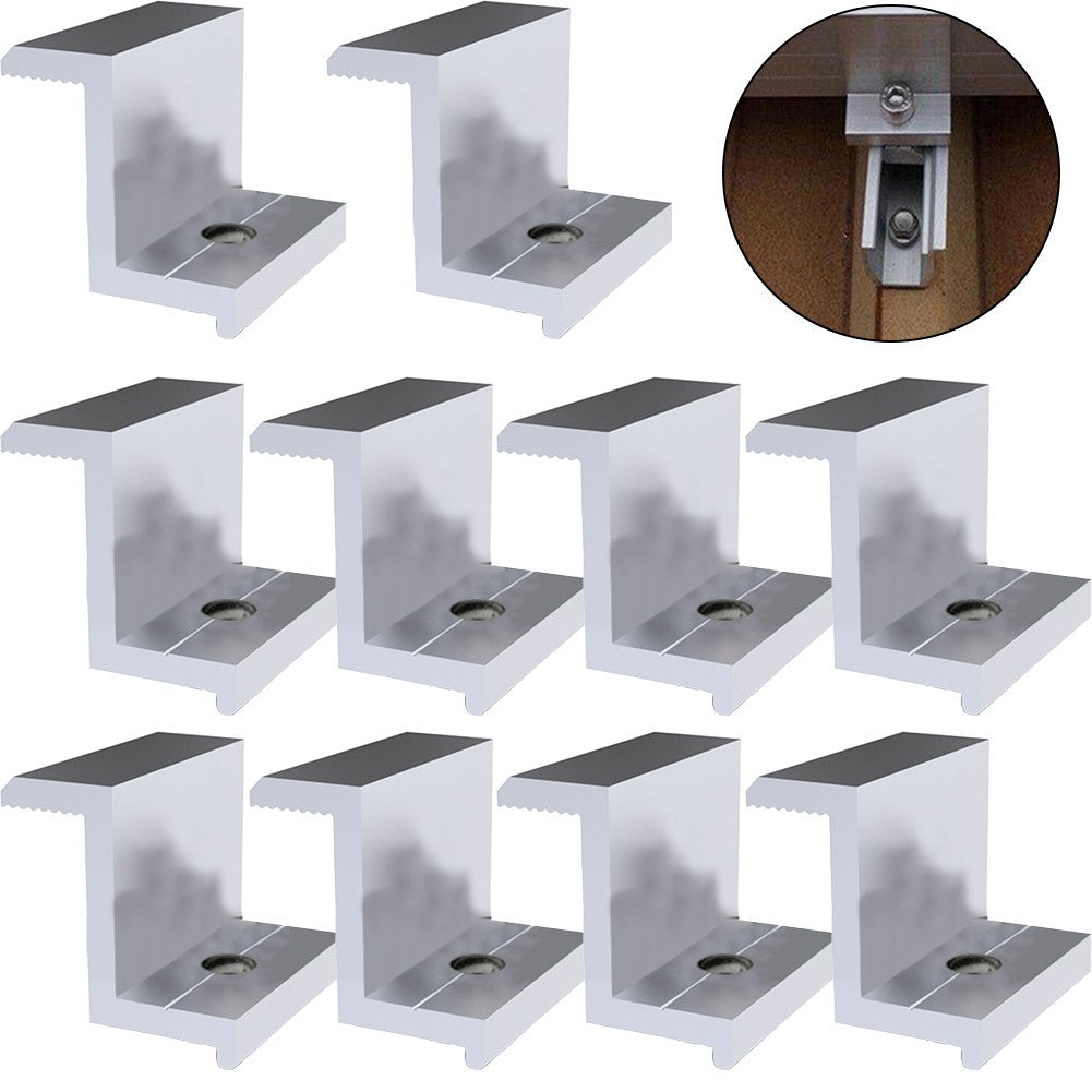 10Pcs End Clamp 4 Types PV End Clamp Photovoltaic Solar Panel Mount