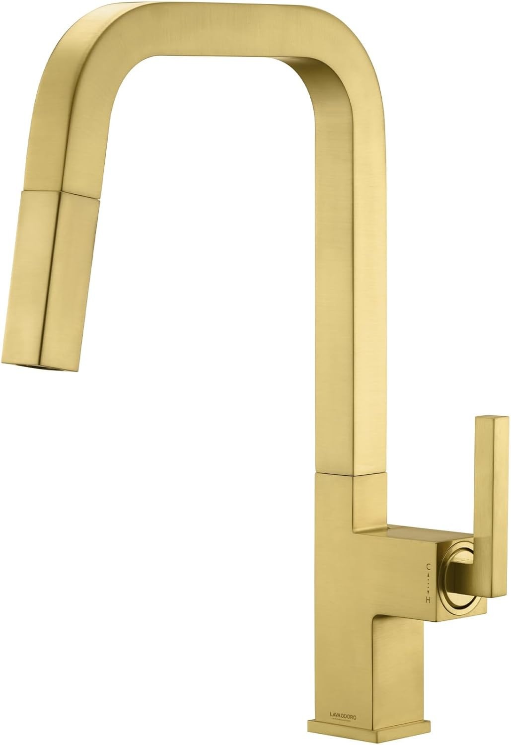 Brushed Gold Kitchen Faucet, Single Handle with Magnetic Pull Down Sprayer