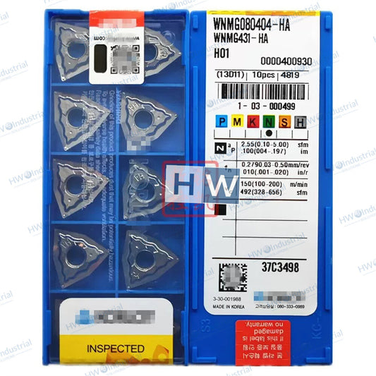 10piece/Box WNMG080404-HA H01 KORLOY Peach Shaped CNC Blade Turning Tool