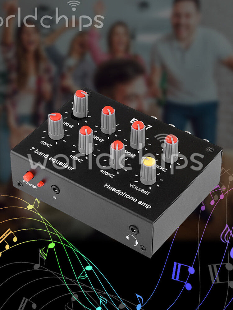Audio EQ-7 Audio Signal Preamplifier 7 Band Equalizer Adjust Car Phone Amplifier