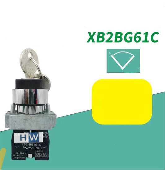 2/Piece  Key Selection Switch XB2-BG61C XB2BG61C 2-gear Self Reset 1NO