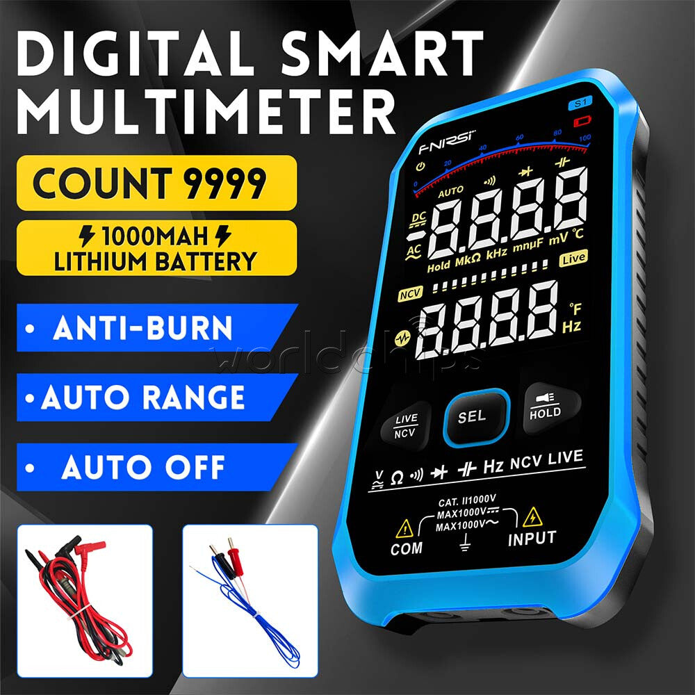FNIRSI S1 Multimeter 9999 Counts AC DC Voltage Resistance Capacitance Diode NCV