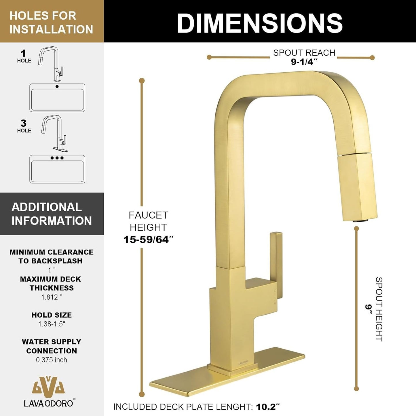 Brushed Gold Kitchen Faucet, Single Handle with Magnetic Pull Down Sprayer