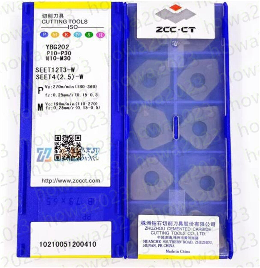 10pieces/Box ZCC.CT SEET12T3-W YBG202 SEET42.5-W P10-P30 Blade Carbide Insert