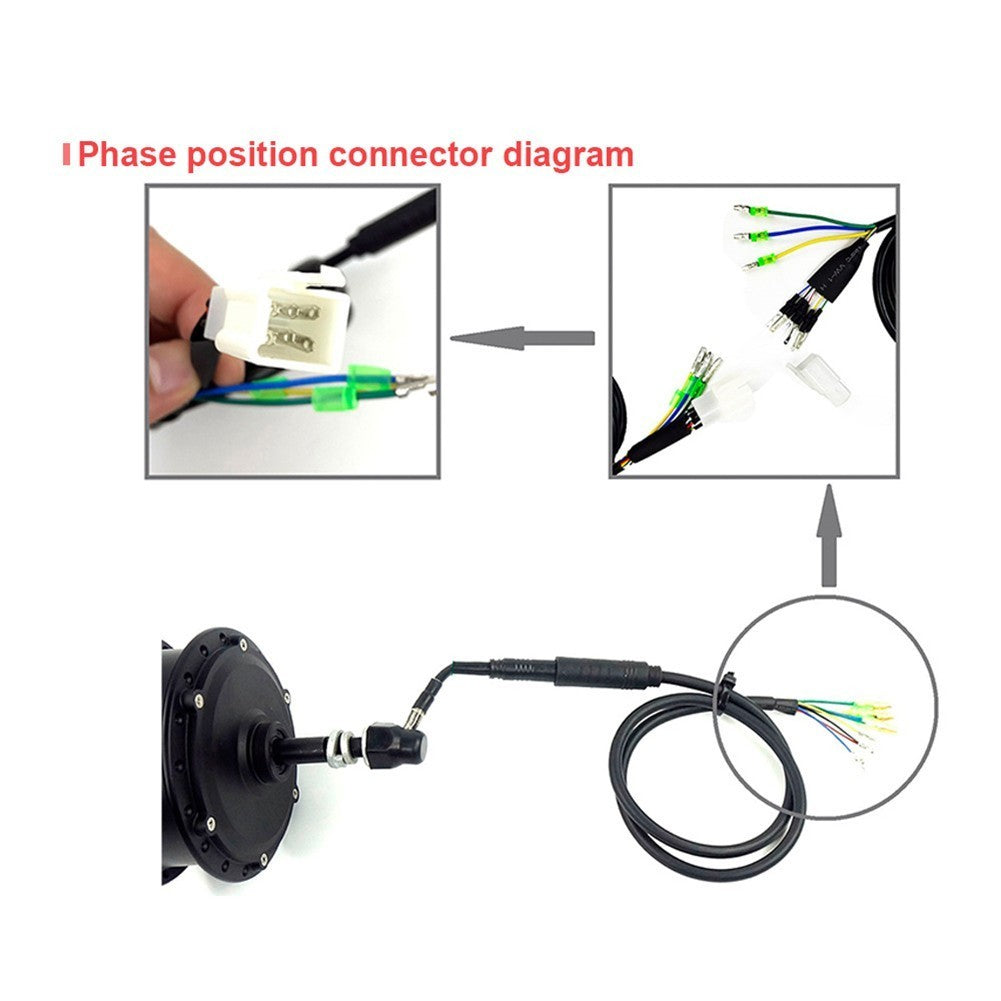 EBike 130cm 9 Pin Female Extension Motor Cable Motor Adapter/With-Hall-Connector