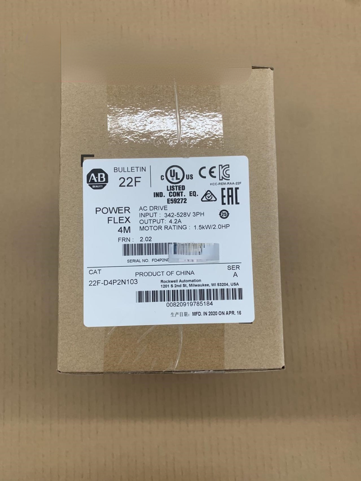 1pcs frequency converter 22F-D4P2N103