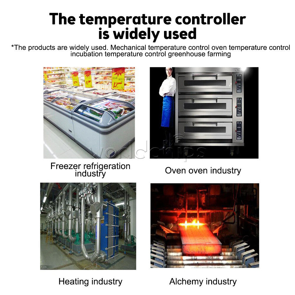 AC 220V Dual Display Digital Temperature Thermostat Controller 0~999℃ + K Senser