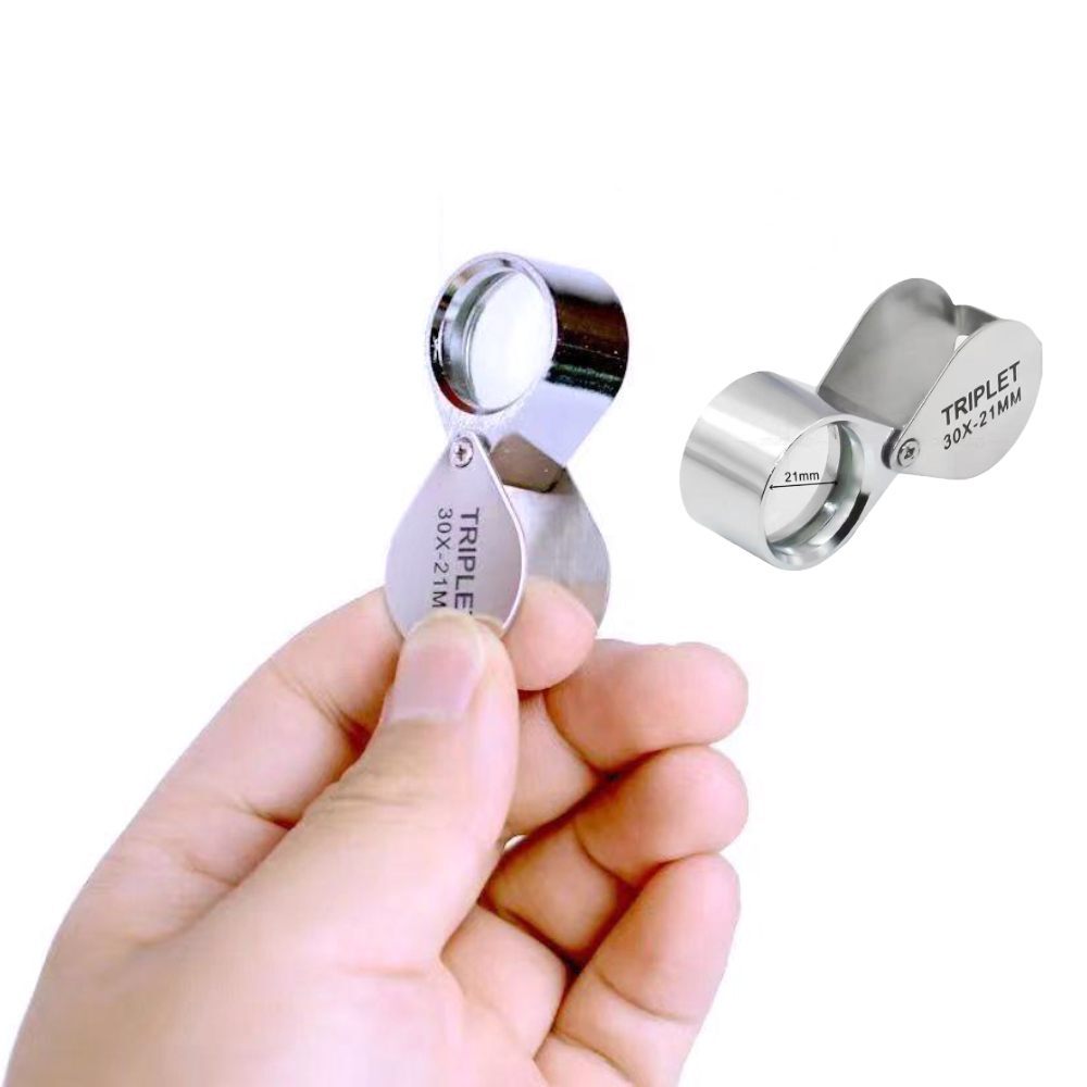 Portable Jewelry Loupe Foldable 30X Magnifier Coins Gemstone Inspection Tool