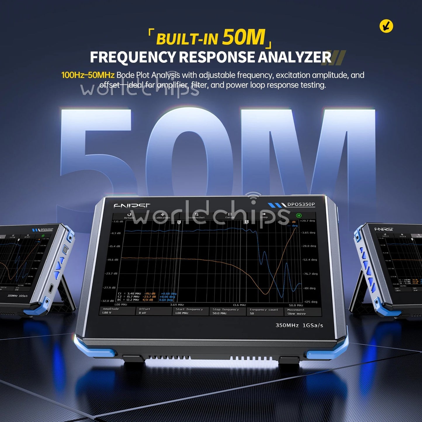 FNIRSI 4-in-1 350MHz Digital Oscilloscope Signal Generator Spectrum DPOS350P