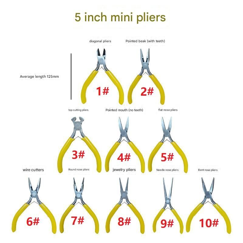 2x Mini Needle Nose Pliers Jewelry Make DIY Crafts Electronics Repair Tools Kit