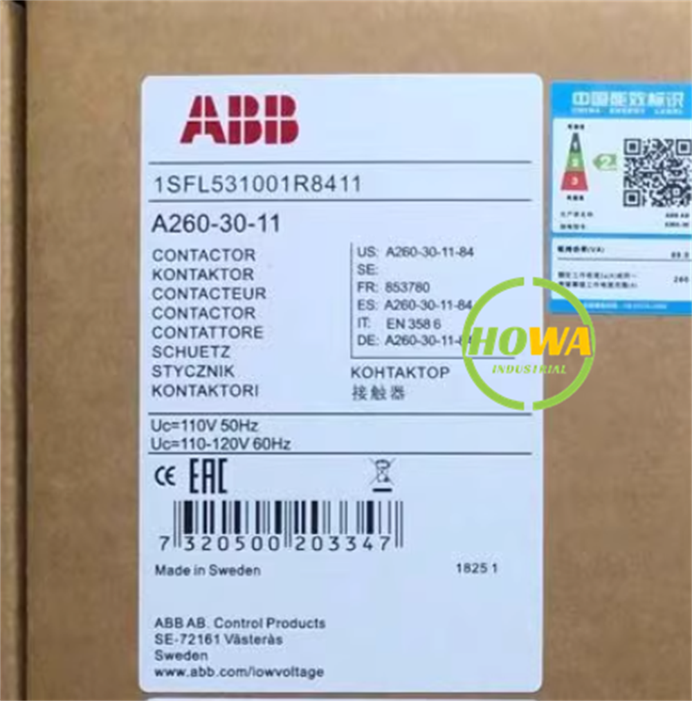 1/piece  ABB AC contactor A260-30-11 Coil Voltage 110-120V