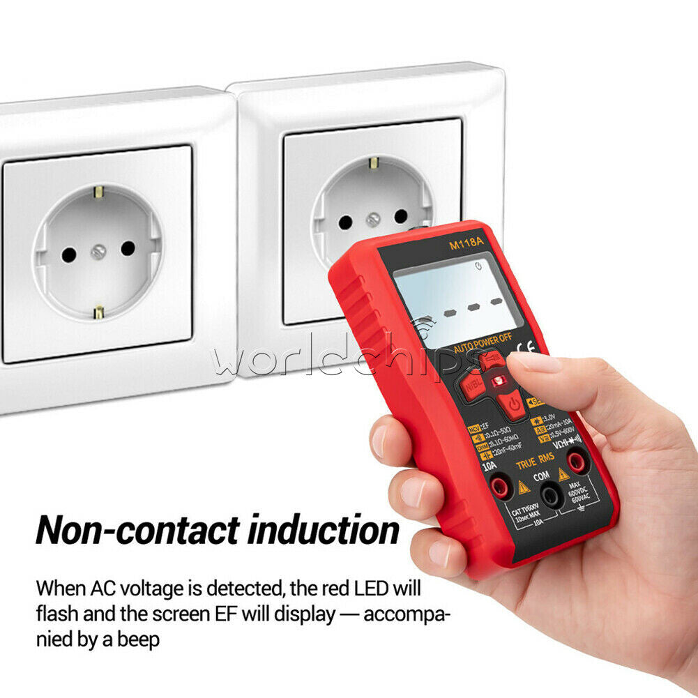 M118A True RMS Digital Multimeter Amp Ohm Voltage Resistance Tester Meter AC/DC