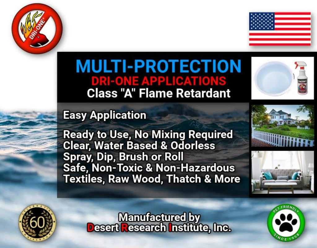 Fire Retardant Spray, Class A - Eco Safe for Fabric & Wood, NFPA 701 & ASTM E84