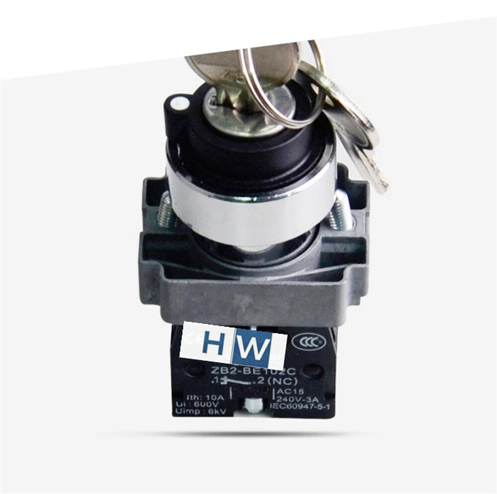 2/Piece  Key Selection Switch XB2BG35C XB2-BG35C 1NO+1NC 3-gear Self Locking