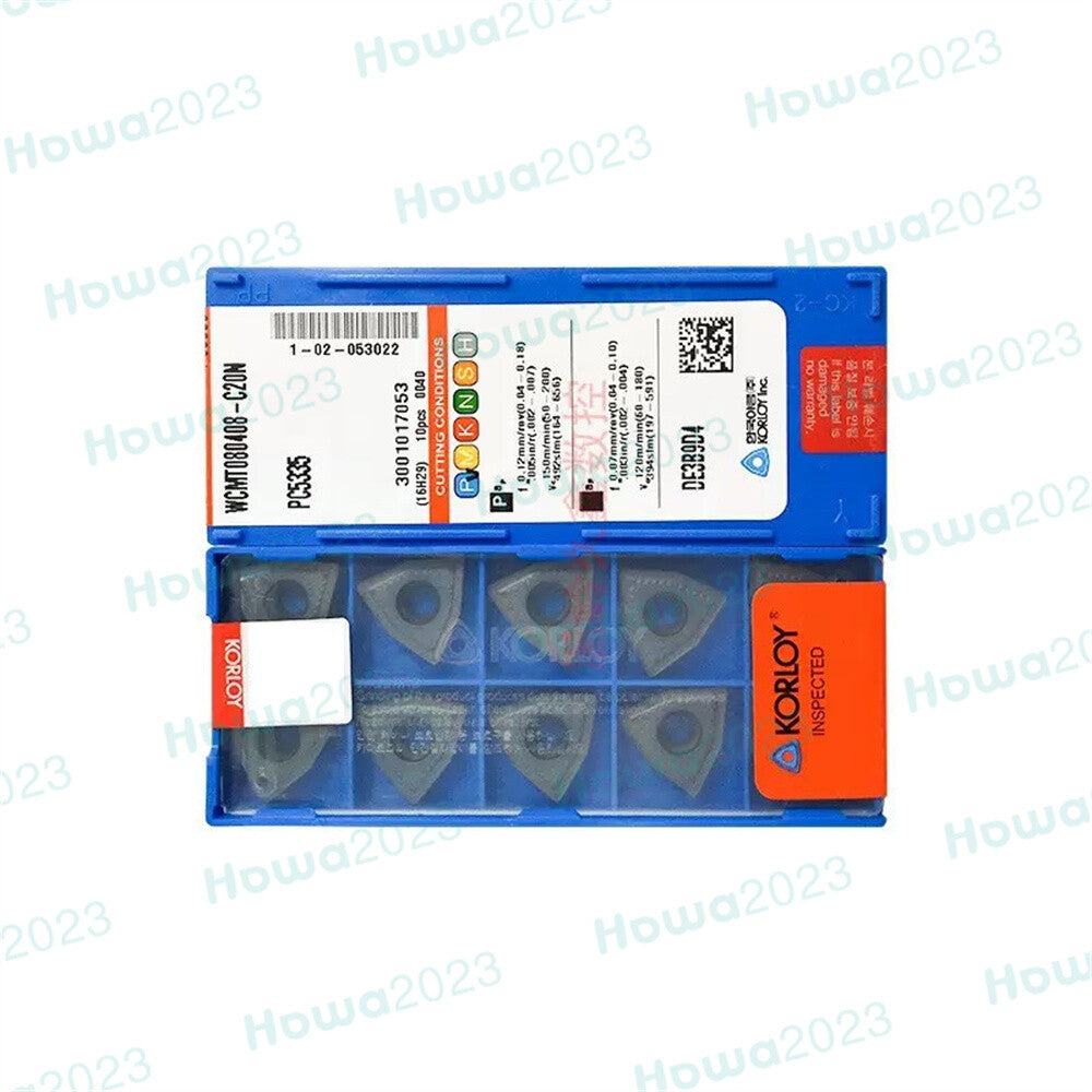 10Pieces/Box KORLOY WCMT080408-C20N PC5335 Turning Blade Carbide Inserts