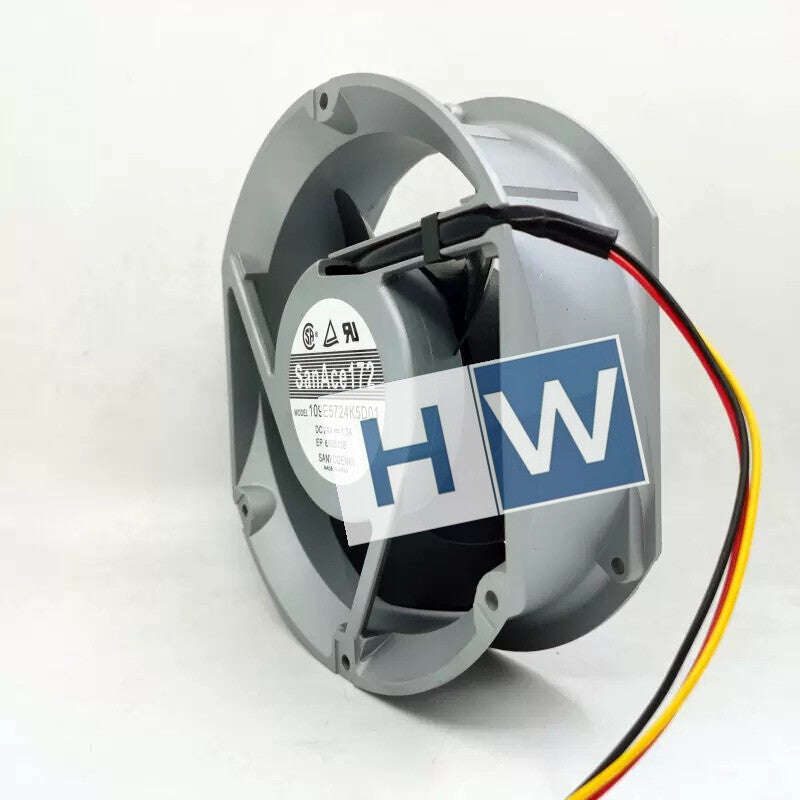 Sanyo 109E5724C504 2.30A 24V 17251 3-wire Aluminum Framed Dissipation Fan 17CM