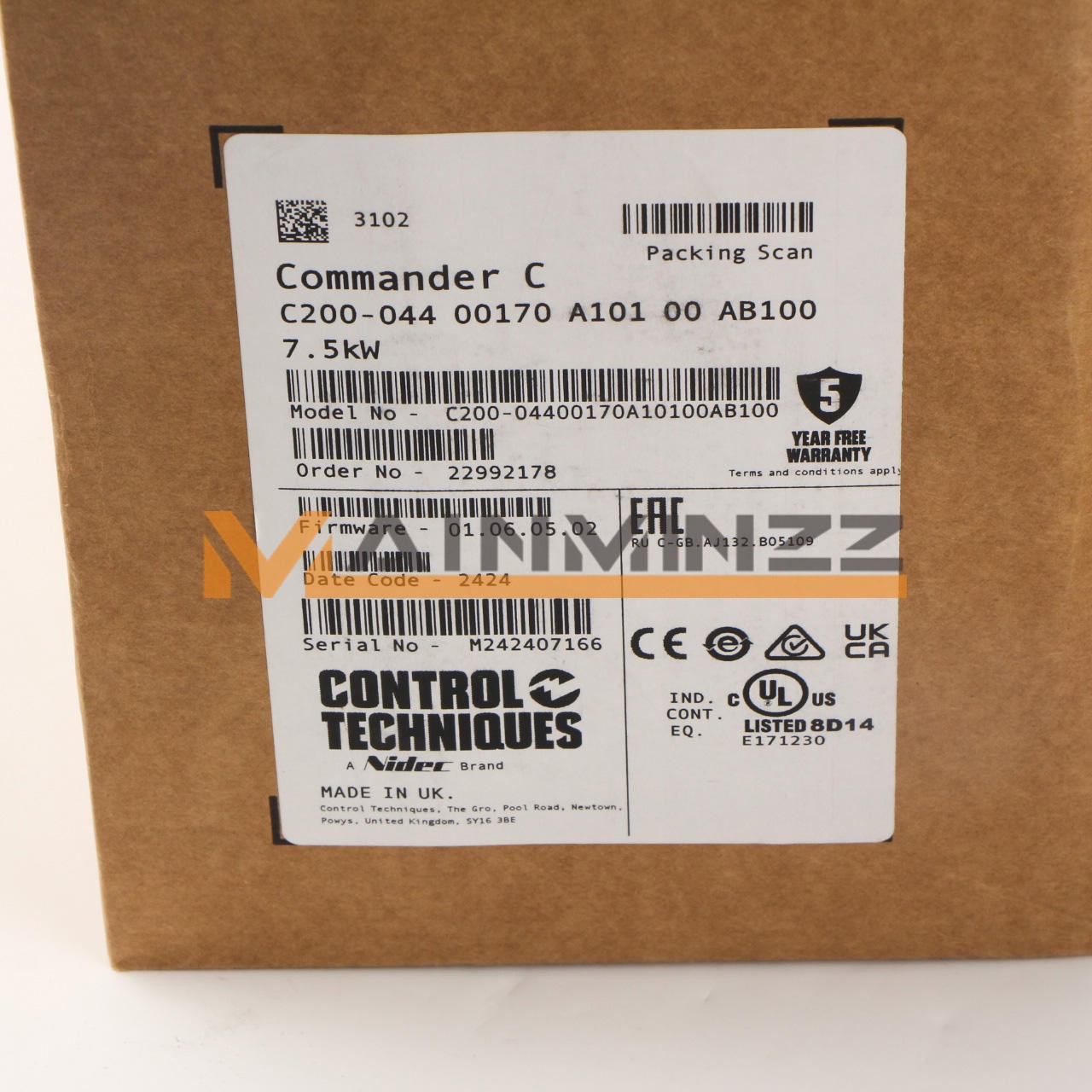 1PC  Nidec 7.5KW C200-04400170A C200-044 00170 A101 00 AB100 Fast delivery