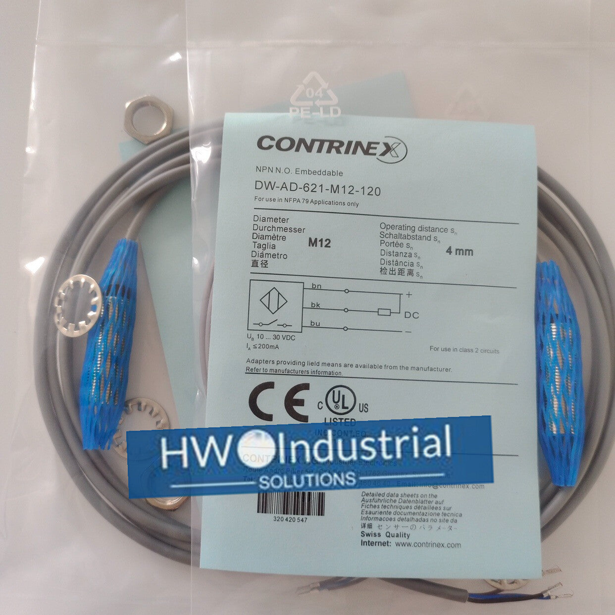 1PC DW-AD-621-M12-120 Contrinex Proximity Switch Sensor