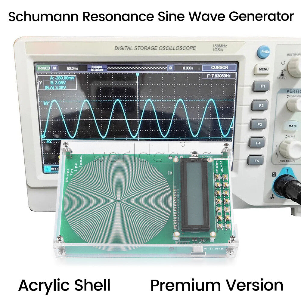 Schumann Wave Generator Pulse Sine Frequency + 3.5MM Audio Output Connector+Case