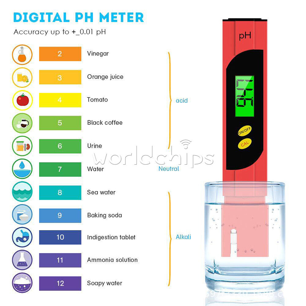 Digital LCD PH Meter/TDS Lab/PH Testpapier Digital LCD Tester f Hydroponic Pool
