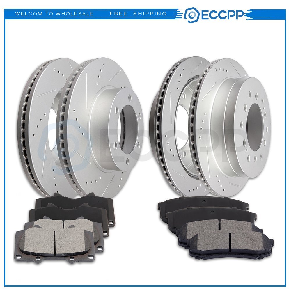 Ceramic Brake Pads And Rotors Front Rear For Toyota Sequoia SR5 Limited