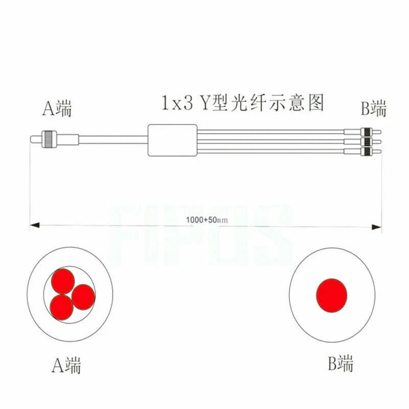 1PC SMA905 1x2 1x3 1x4 1x7 Y type 1M fiber bundle bifurcated fiber jumper 100um