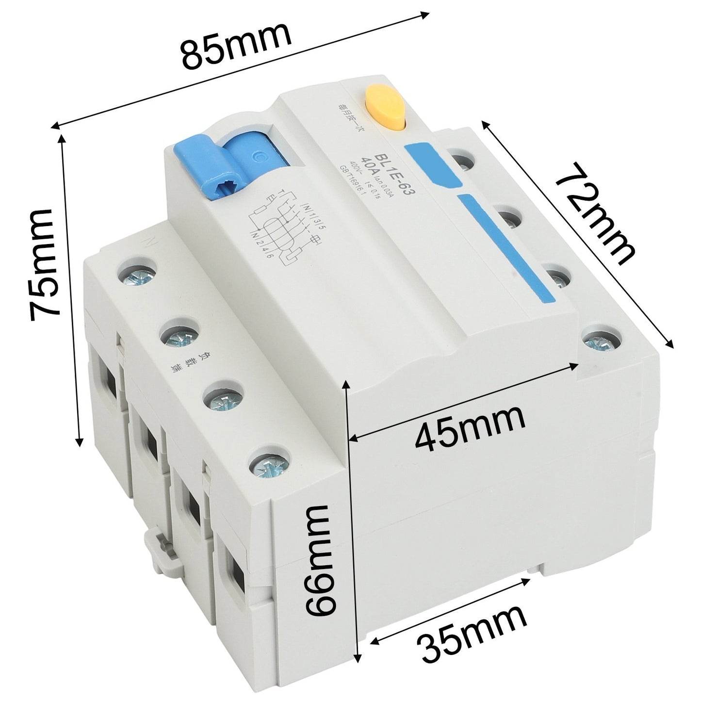 Electrical Leakage Protector ML1E63 3P+N Rated 400V for Enhanced Durability