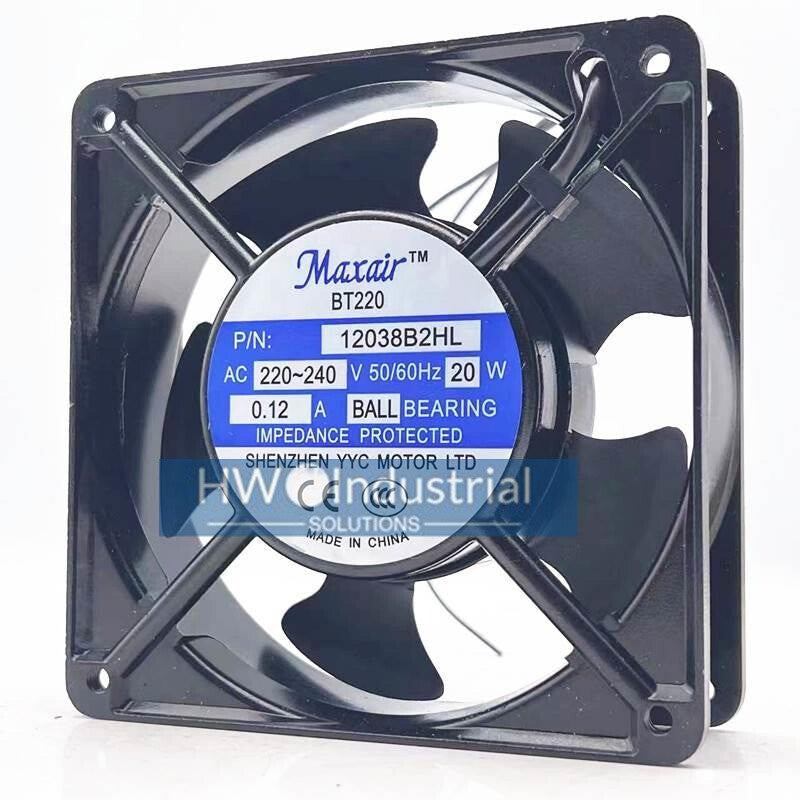 MAXAIR BT220 12038B2HL 220-240V 20W 0.12A 12CM Axial Flow Cooling Fan