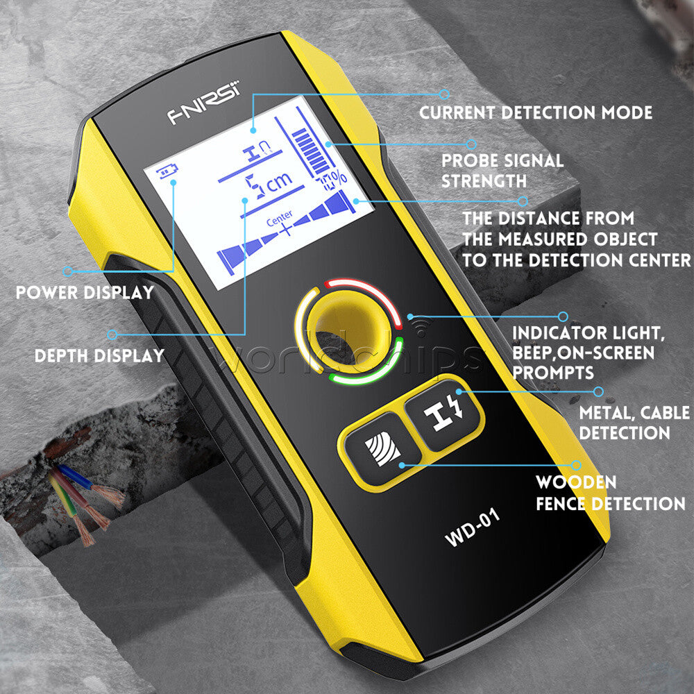 FNIRSI WD-01 Metal Detector Wall Scanner for AC Live Cable Wires Wood Stud Find