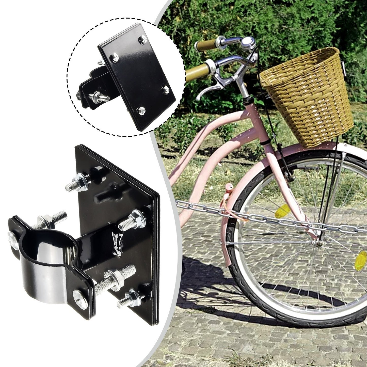 Bike Basket Fixed Holder Mount Fixing Bracket For Scooter EbikeBicycle Accessory